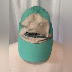 Teal And White And Silver Skeeter Cap. Mesh Lining. Leather Strap. Never Worn.